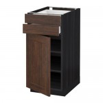 МЕТОД / МАКСИМЕРА Напольный шкаф с дверцей/2 ящиками - под дерево черный, Эдсерум под дерево коричневый, 40x60 см