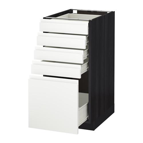 МЕТОД / ФОРВАРА Напольный шкаф с 5 ящиками - под дерево черный, Воксторп белый, 40x60 см МЕТОД / ФОРВАРА Напольный шкаф с 5 ящиками - под дерево черный, Воксторп белый, 40x60 см