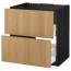 МЕТОД / МАКСИМЕРА Напольн шк п-мойку+2фрнт пнл/2 ящ - под дерево черный, Экестад дуб, 80x60 см