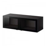 БЕСТО Стеллаж со стеклянн дверьми - черно-коричневый/Глассвик черный/прозрачное стекло БЕСТО Стеллаж со стеклянн дверьми - черно-коричневый/Глассвик черный/прозрачное стекло