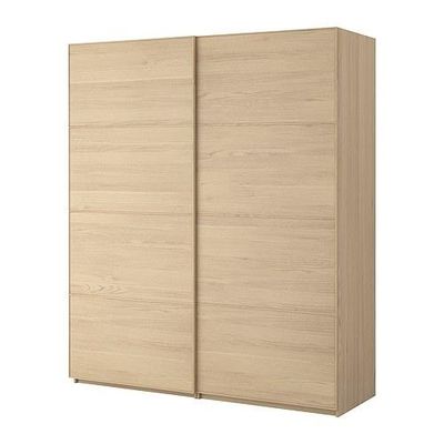 ПАКС Гардероб с раздвижными дверьми - Пакс Мальм дубовый шпон, беленый, дубовый шпон, беленый, 150x66x236 см ПАКС Гардероб с раздвижными дверьми - Пакс Мальм дубовый шпон, беленый, дубовый шпон, беленый, 150x66x236 см