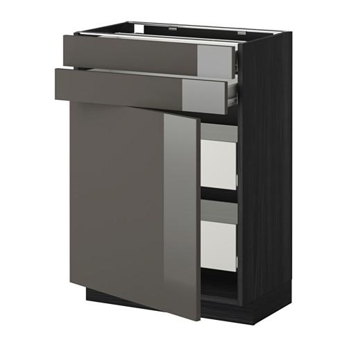 МЕТОД / ФОРВАРА Нплн шк двр/2фрнт/2нзк/2срд ящ - под дерево черный, Рингульт глянцевый серый, 60x37 см МЕТОД / ФОРВАРА Нплн шк двр/2фрнт/2нзк/2срд ящ - под дерево черный, Рингульт глянцевый серый, 60x37 см