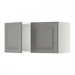 МЕТОД Навесной шкаф с 2 дверями - белый, Будбин серый МЕТОД Навесной шкаф с 2 дверями - белый, Будбин серый
