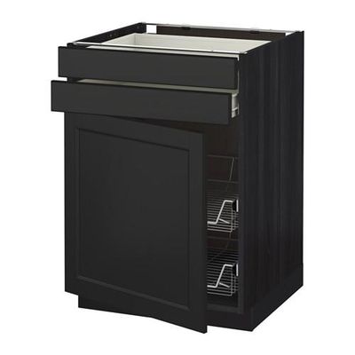 МЕТОД / ФОРВАРА Напольн шкаф/дверца/2ящ/првл крзн - 60x60 см, Лаксарби черно-коричневый, под дерево черный МЕТОД / ФОРВАРА Напольн шкаф/дверца/2ящ/првл крзн - 60x60 см, Лаксарби черно-коричневый, под дерево черный