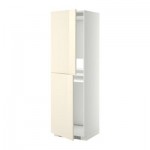 МЕТОД Высок шкаф д холодильн/мороз - 60x60x200 см, Рингульт глянцевый кремовый, белый