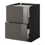 МЕТОД / ФОРВАРА Наполн шк 2 фрнт/3 средн ящ - под дерево черный, Рингульт глянцевый серый, 60x60 см МЕТОД / ФОРВАРА Наполн шк 2 фрнт/3 средн ящ - под дерево черный, Рингульт глянцевый серый, 60x60 см