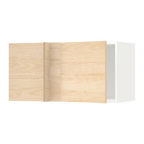 МЕТОД Шкаф навесной угловой - белый, Аскерсунд под светлый ясень