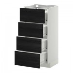 МЕТОД / ФОРВАРА Напольн шкаф 4 фронт панели/4 ящика - 40x37 см, Тингсрид под дерево черный, белый МЕТОД / ФОРВАРА Напольн шкаф 4 фронт панели/4 ящика - 40x37 см, Тингсрид под дерево черный, белый