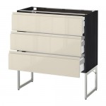 МЕТОД / МАКСИМЕРА Нплн шк 3 фрнт/3 средн ящика - под дерево черный, Воксторп глянцевый светло-бежевый, 80x37x60 см МЕТОД / МАКСИМЕРА Нплн шк 3 фрнт/3 средн ящика - под дерево черный, Воксторп глянцевый светло-бежевый, 80x37x60 см