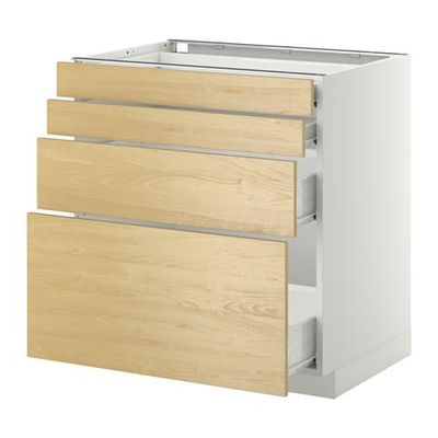 МЕТОД / ФОРВАРА Напольн шкаф 4 фронт панели/4 ящика - 80x60 см, Тингсрид под березу, белый МЕТОД / ФОРВАРА Напольн шкаф 4 фронт панели/4 ящика - 80x60 см, Тингсрид под березу, белый
