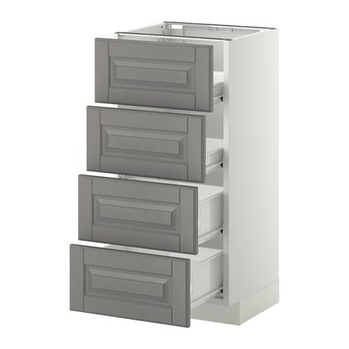 МЕТОД / ФОРВАРА Напольн шкаф 4 фронт панели/4 ящика - белый, Будбин серый, 40x37 см МЕТОД / ФОРВАРА Напольн шкаф 4 фронт панели/4 ящика - белый, Будбин серый, 40x37 см