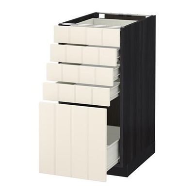 МЕТОД / ФОРВАРА Напольный шкаф с 5 ящиками - 40x60 см, Хитарп белый с оттенком, под дерево черный МЕТОД / ФОРВАРА Напольный шкаф с 5 ящиками - 40x60 см, Хитарп белый с оттенком, под дерево черный