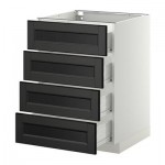МЕТОД / ФОРВАРА Напольн шкаф 4 фронт панели/4 ящика - 60x60 см, Лаксарби черно-коричневый, белый МЕТОД / ФОРВАРА Напольн шкаф 4 фронт панели/4 ящика - 60x60 см, Лаксарби черно-коричневый, белый
