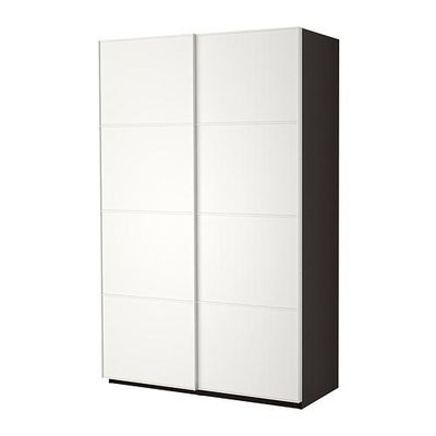 ПАКС Гардероб с раздвижными дверьми - черно-коричневый, 150x66x236 см