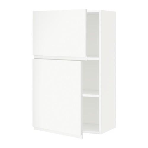 МЕТОД Навесной шкаф с полками/2дверцы - белый, Воксторп матовый белый МЕТОД Навесной шкаф с полками/2дверцы - белый, Воксторп матовый белый