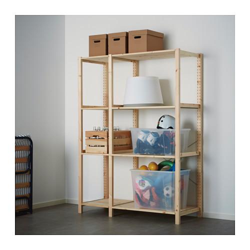 ИВАР 2 секции/полки - 134x50x179 см