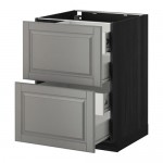 МЕТОД / ФОРВАРА Напольн шкаф 2 фронт пнл/4 средн ящ - под дерево черный, Будбин серый, 60x60 см МЕТОД / ФОРВАРА Напольн шкаф 2 фронт пнл/4 средн ящ - под дерево черный, Будбин серый, 60x60 см