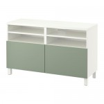 БЕСТО Тумба под ТВ, с дверцами - белый/Лаппвикен зеленый БЕСТО Тумба под ТВ, с дверцами - белый/Лаппвикен зеленый