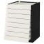 МЕТОД / ФОРВАРА Наполн шкаф 8 фронт/8 низк ящиков - под дерево черный, Сэведаль белый, 60x60 см