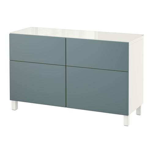 БЕСТО Комбинация для хранения с ящиками - белый/Вальвикен серо-бирюзовый, направляющие ящика,нажимные БЕСТО Комбинация для хранения с ящиками - белый/Вальвикен серо-бирюзовый, направляющие ящика,нажимные