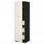 МЕТОД / МАКСИМЕРА Высокий шкаф с ящиками - под дерево черный, Будбин белый с оттенком, 60x60x200 см
