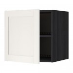 МЕТОД Верх шкаф на холодильн/морозильн - под дерево черный, Сэведаль белый, 60x60 см