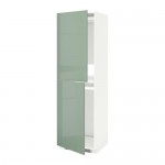 МЕТОД Высок шкаф д холодильн/мороз - белый, Калларп глянцевый светло-зеленый, 60x60x200 см