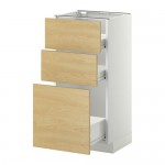 МЕТОД / ФОРВАРА Напольн шкаф 3фрнт пнл/2низк/1ср ящ - белый, Тингсрид под березу, 40x37 см МЕТОД / ФОРВАРА Напольн шкаф 3фрнт пнл/2низк/1ср ящ - белый, Тингсрид под березу, 40x37 см