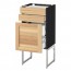 МЕТОД / МАКСИМЕРА Напольн шкаф 3фронт пнл/2низ/2ср ящ - под дерево черный, Торхэмн естественный ясень, 40x37x60 см