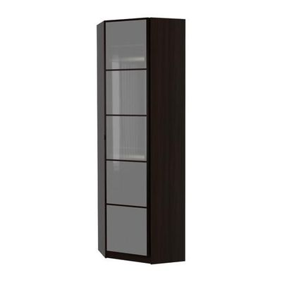 ПАКС Гардероб угловой - Февик черно-коричневый/матовое стекло, черно-коричневый, 73/73x236 см, ПАКС Гардероб угловой - Февик черно-коричневый/матовое стекло, черно-коричневый, 73/73x236 см,