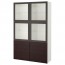 БЕСТО Комбинация д/хранения+стекл дверц - белый Синдвик/Инвикен черно-коричневый прозрачное стекло, направляющие ящика, плавно закр