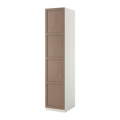 ПАКС Гардероб с 1 дверью - Пакс Хемнэс серо-коричневый, белый, 50x60x236 см