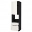 МЕТОД / МАКСИМЕРА Высок шкаф д духов+дверь/2 ящика - под дерево черный, Сэведаль белый, 60x60x220 см