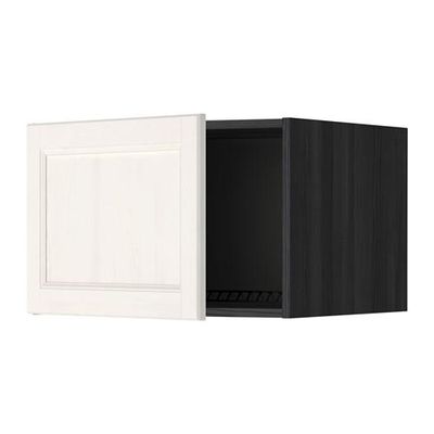МЕТОД Верх шкаф на холодильн/морозильн - 60x40 см, Лаксарби белый, под дерево черный МЕТОД Верх шкаф на холодильн/морозильн - 60x40 см, Лаксарби белый, под дерево черный