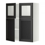 МЕТОД Навесной шкаф/полки/2дв/2стек дв - Лаксарби черно-коричневый, белый МЕТОД Навесной шкаф/полки/2дв/2стек дв - Лаксарби черно-коричневый, белый