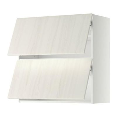 МЕТОД Навесной шкаф/2 дверцы, горизонтал - 80x80 см, Росдаль белый ясень, белый