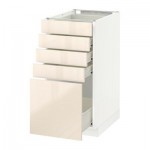 МЕТОД / ФОРВАРА Напольный шкаф с 5 ящиками - 40x60 см, Рингульт глянцевый кремовый, белый МЕТОД / ФОРВАРА Напольный шкаф с 5 ящиками - 40x60 см, Рингульт глянцевый кремовый, белый