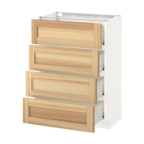 МЕТОД / ФОРВАРА Напольн шкаф 4 фронт панели/4 ящика - белый, Торхэмн естественный ясень, 60x37 см МЕТОД / ФОРВАРА Напольн шкаф 4 фронт панели/4 ящика - белый, Торхэмн естественный ясень, 60x37 см