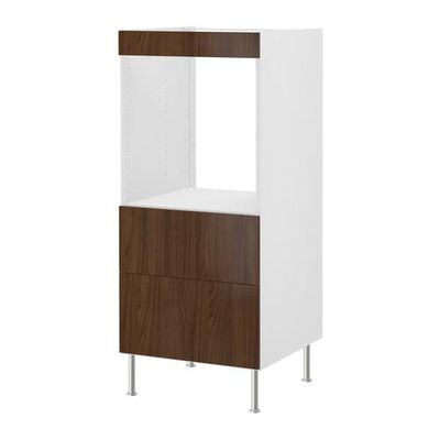 ФАКТУМ Высок шкаф д духовки+2 ящика - Валла под грецкий орех