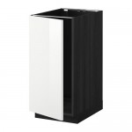 МЕТОД Наполный шкаф д/мойки/мусорн конт - под дерево черный, Рингульт глянцевый белый МЕТОД Наполный шкаф д/мойки/мусорн конт - под дерево черный, Рингульт глянцевый белый