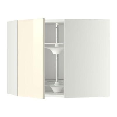 МЕТОД Угл нвсн шкф с вращающ секц - 68x60 см, Рингульт глянцевый кремовый, белый МЕТОД Угл нвсн шкф с вращающ секц - 68x60 см, Рингульт глянцевый кремовый, белый