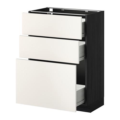 МЕТОД / ФОРВАРА Нплн шк 3 фрнт/3 средн ящика - под дерево черный, Веддинге белый, 60x37 см МЕТОД / ФОРВАРА Нплн шк 3 фрнт/3 средн ящика - под дерево черный, Веддинге белый, 60x37 см