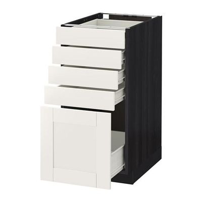 МЕТОД / ФОРВАРА Напольный шкаф с 5 ящиками - 40x60 см, Сэведаль белый, под дерево черный МЕТОД / ФОРВАРА Напольный шкаф с 5 ящиками - 40x60 см, Сэведаль белый, под дерево черный