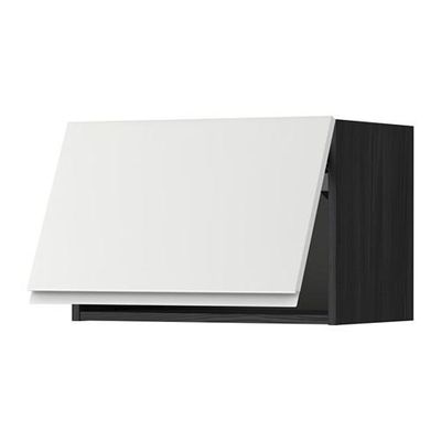 МЕТОД Горизонтальный навесной шкаф - 60x40 см, Нодста белый/алюминий, под дерево черный