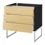 МЕТОД / ФОРВАРА Нплн шк 3 фрнт/3 средн ящика - 80x60x60 см, Тингсрид под березу, под дерево черный МЕТОД / ФОРВАРА Нплн шк 3 фрнт/3 средн ящика - 80x60x60 см, Тингсрид под березу, под дерево черный