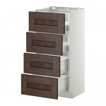 МЕТОД / ФОРВАРА Напольн шкаф 4 фронт панели/4 ящика - белый, Эдсерум под дерево коричневый, 40x37 см МЕТОД / ФОРВАРА Напольн шкаф 4 фронт панели/4 ящика - белый, Эдсерум под дерево коричневый, 40x37 см