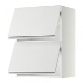 МЕТОД Навесной шкаф/2 дверцы, горизонтал - 60x80 см, Нодста белый/алюминий, белый