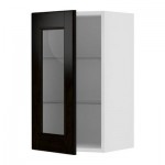 ФАКТУМ Навесной шкаф со стеклянной дверью - Рамшё черно-коричневый, 40x92 см