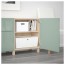 БЕСТО Комбинация для хранения с ящиками - под беленый дуб/Сельсвикен глянцевый/серо-зеленый светлый, направляющие ящика, плавно закр