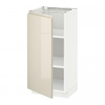 МЕТОД Напольный шкаф с полками - белый, Воксторп глянцевый светло-бежевый, 40x37 см МЕТОД Напольный шкаф с полками - белый, Воксторп глянцевый светло-бежевый, 40x37 см